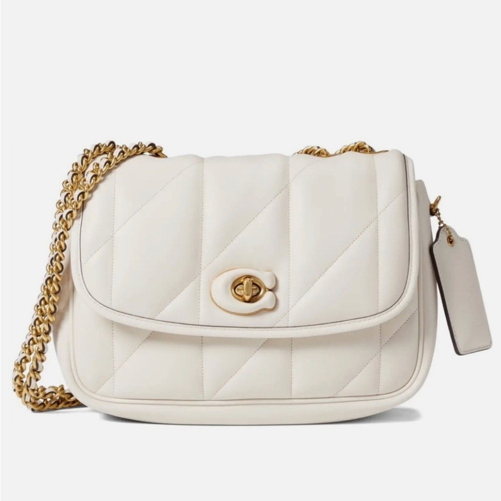Coach Maddison Pillow Convertible Shoulder Bag NWT Largest size in Chalk - Picture 3 of 17